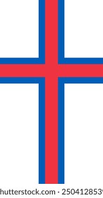 Vertical Faroe Islands Flag, Vertical Flag of Faroe Islands