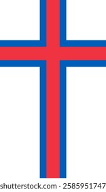 Vertical Faroe Islands Flag Vector Images