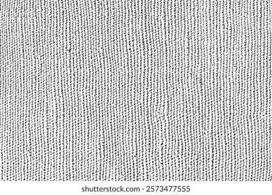 Vertical fibers of old fabric. Vector illustration. Monochrome background  