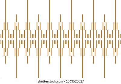 Vertical  fifteen stripe of pattern vector. Design regular of random lines gold on white background. Design print for illustration, texture, textile, wallpaper, background. Set 2