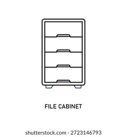 Gabinete de archivo de la Vertical para el almacenamiento de documentos, aislado en el fondo blanco.