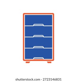 Gabinete de arquivo vertical para armazenamento de documentos, isolado em fundo branco.