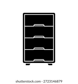 Gabinete de arquivo vertical para armazenamento de documentos, isolado em fundo branco.