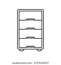 Gabinete de arquivo vertical para armazenamento de documentos, isolado em fundo branco.