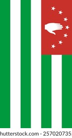 Vertical Flag of Abkhazia, 9:16 Format, Vertical Abkhazia Flag, Vector Images