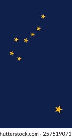 Vertical Flag of Alaska, 9:16 Format, Vertical Alaska Flag, Vector Images