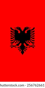 Vertical Flag of Albania, 9:16 Format, Vertical Albania Flag, Vector Images