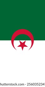 Vertical Flag of Algeria, 9:16 Format, Vertical Algeria Flag, Vector Images