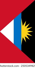 Vertical Flag of Antigua and Barbuda, Vertical Antigua and Barbuda Flag