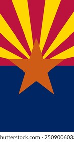 Vertical Flag of Arizona, Vertical Arizona Flag