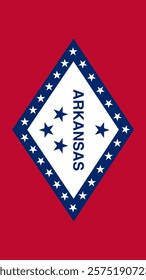 Vertical Flag of Arkansas, 9:16 Format, Vertical Arkansas Flag, Vector Images