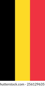 Vertical Flag of Belgium, 9:16 Format, Vertical Belgium Flag, Vector Images