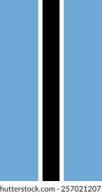 Vertical Flag of Botswana, 9:16 Format, Vertical Botswana Flag, Vector Images