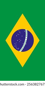 Vertical Flag of Brazil, 9:16 Format, Vertical Brazil Flag, Vector Images