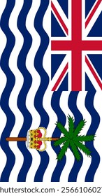 Vertical Flag of British Indian Ocean Territory, 9:16 Format, Vertical British Indian Ocean Territory Flag, Vector Images