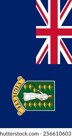 Vertical Flag of British Virgin Islands, 9:16 Format, Vertical British Virgin Islands Flag, Vector Images