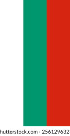 Vertical Flag of Bulgaria, 9:16 Format, Vertical Bulgaria Flag, Vector Images