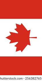 Vertical Flag of Canada, 9:16 Format, Vertical Canada Flag, Vector Images