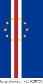 Vertical Flag of Cape Verde, 9:16 Format, Vertical Cape Verde Flag, Vector Images