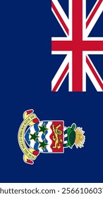 Vertical Flag of Cayman Islands, 9:16 Format, Vertical Cayman Islands Flag, Vector Images