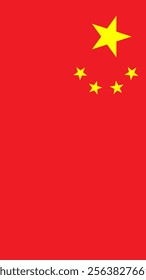 Vertical Flag of China, 9:16 Format, Vertical China Flag, Vector Images