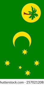 Vertical Flag of Cocos (Keeling) Islands, 9:16 Format, Vertical Cocos (Keeling) Islands Flag, Vector Images