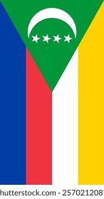 Vertical Flag of Comoros, 9:16 Format, Vertical Comoros Flag, Vector Images