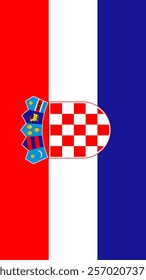 Vertical Flag of Croatia, 9:16 Format, Vertical Croatia Flag, Vector Images