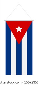 vertical flag of cuba. vector illustration isolated on white background