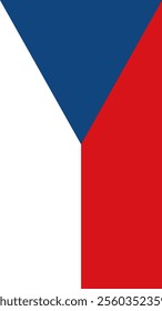 Vertical Flag of Czech Republic, 9:16 Format, Vertical Czechia Flag, Vector Images