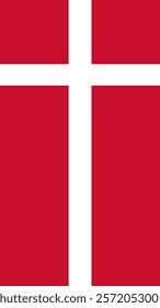 Vertical Flag of Denmark, 9:16 Format, Vertical Denmark Flag, Vector Images