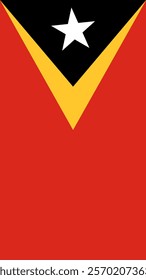 Vertical Flag of East Timor, 9:16 Format, Vertical Timor-Leste Flag, Vector Images