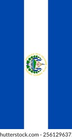 Vertical Flag of El Salvador, 9:16 Format, Vertical El Salvador Flag, Vector Images