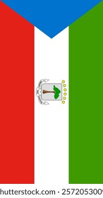 Vertical Flag of Equatorial Guinea, 9:16 Format, Vertical Equatorial Guinea Flag, Vector Images