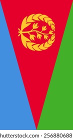 Vertical Flag of Eritrea, 9:16 Format, Vertical Eritrea Flag, Vector Images