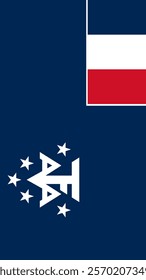 Vertical Flag of French Southern and Antarctic Lands, 9:16 Format, Vertical French Southern and Antarctic Lands Flag, Vector Images