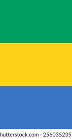 Vertical Flag of Gabon, 9:16 Format, Vertical Gabon Flag, Vector Images