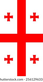 Vertical Flag of Georgia, 9:16 Format, Vertical Georgia Flag, Vector Images