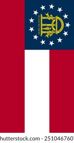 Vertical Flag of Georgia (U.S. state), Vertical Georgia (U.S. state) Flag