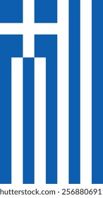 Vertical Flag of Greece, 9:16 Format, Vertical Greece Flag, Vector Images