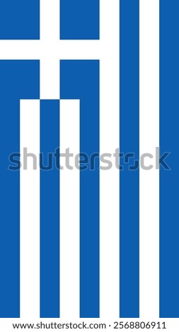 Vertical Flag of Greece, 9:16 Format, Vertical Greece Flag, Vector Images