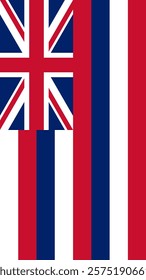 Vertical Flag of Hawaii, 9:16 Format, Vertical Hawaii Flag, Vector Images