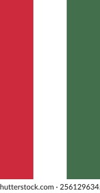 Vertical Flag of Hungary, 9:16 Format, Vertical Hungary Flag, Vector Images