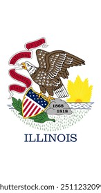 Vertical Flag of Illinois, Vertical Illinois Flag