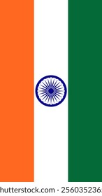 Vertical Flag of India, 9:16 Format, Vertical India Flag, Vector Images