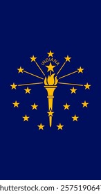 Vertical Flag of Indiana, 9:16 Format, Vertical Indiana Flag, Vector Images