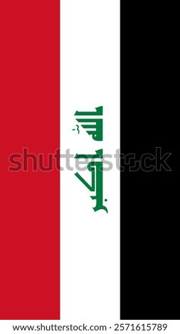 Vertical Flag of Iraq, 9:16 Format, Vertical Iraq Flag, Vector Images