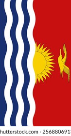 Vertical Flag of Kiribati, 9:16 Format, Vertical Kiribati Flag, Vector Images