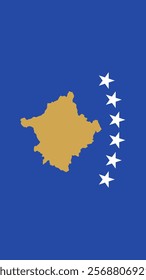 Vertical Flag of Kosovo, 9:16 Format, Vertical Kosovo Flag, Vector Images