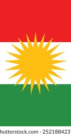 Vertical Bandera de Kurdistán (Iraq)